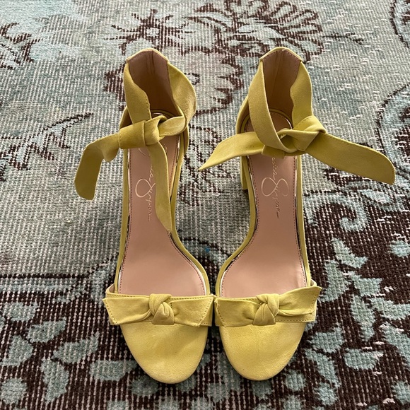 Jessica Simpson Yellow Mystie Block Heel Sandal - Picture 1 of 4